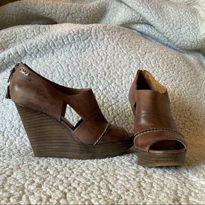 Authentic CHLOE Wedge Heel Peep Toe Shoes